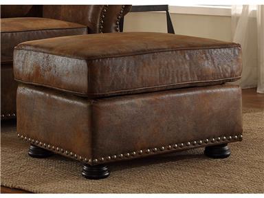 Homelegance 8405bj-4 Corvallis Collection Ottoman, Brown Bomber Jacket Microfiber - 30.75 X 23.5 X 20 In.