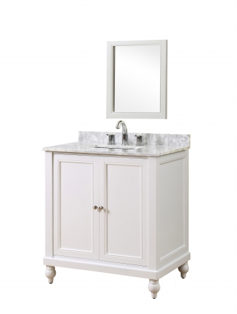 32s9-wwc Classic 32 In. Pearl White Vanity With White Carrara Marble Top