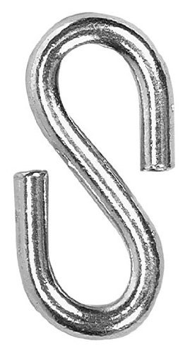 B5954024 N0.40 Zinc Plated Steel S Hook, 6 Count