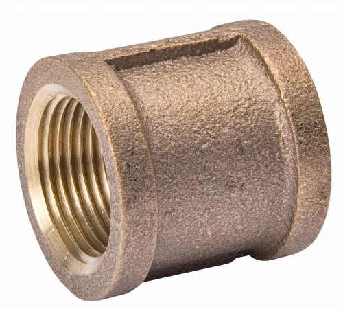 B & K Industries Red Brass Coupling Pipe, 0.37 In.
