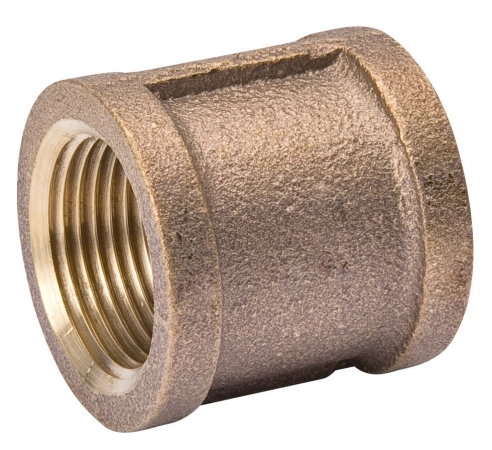 B & K Industries Red Brass Coupling Pipe, 0.5 In.