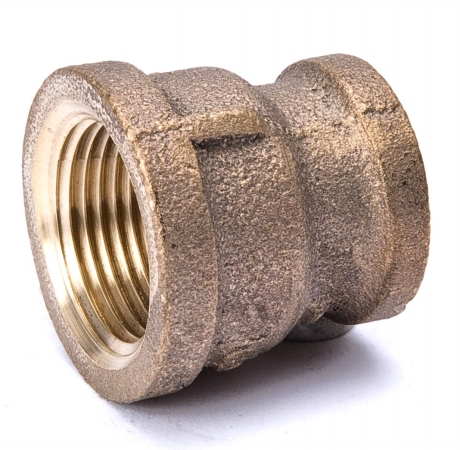 B & K Industries Red Brass Coupling Pipe, 0.75 X 0.5 In.