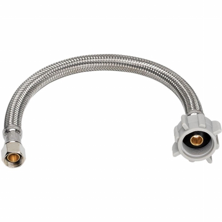B & K Industries Braided Stainless Steel Toilet Supply Line, 0.37 X 0.87 X 12 In.
