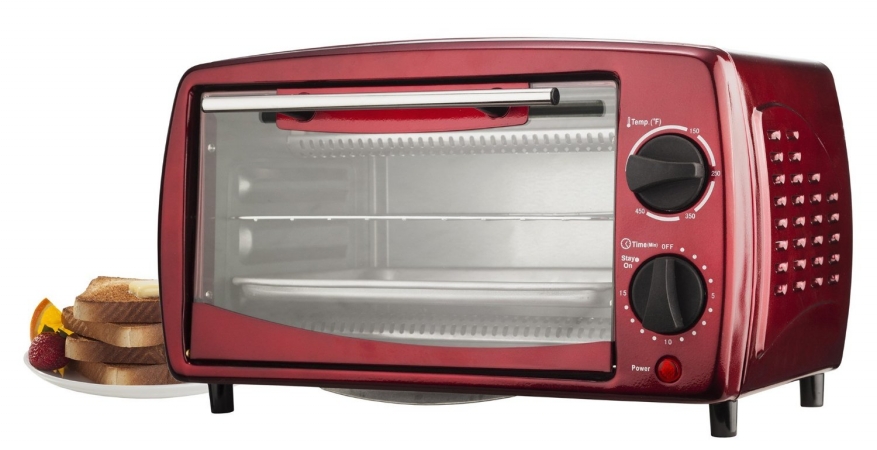Red 4 Slice Toaster Oven, 14.5 X 9.5 X 8.5 In.