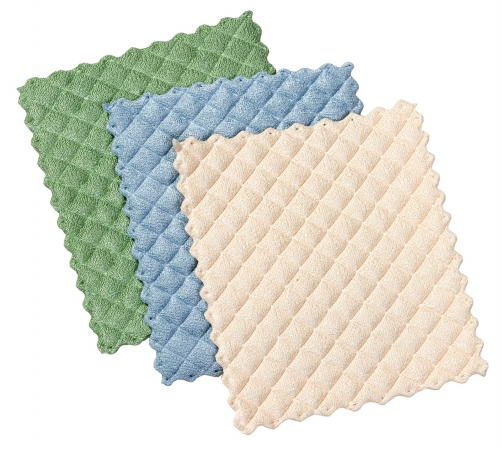 41380 Quilted Dish Cloths Assorted Colors 3 Count, 6.5 X 7.5 In.