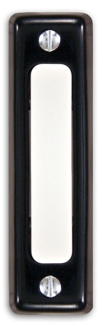 Heathco 711b-a Black & White Traditional Push Button Bar, 0.75 X 2.75 In.