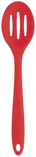 11 In. Red Silicone Slotted Spoon