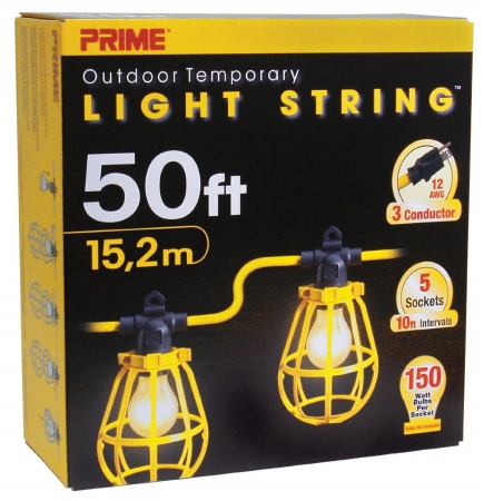 Lsug2830 Yellow 5-light U-ground Light String, 50 Ft.