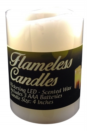 702239 Led Scented Pillar Candle, 4 In.