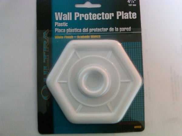 69909 Wall Protector Plate, White - 4.25 In.
