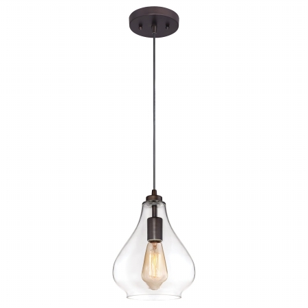 6102600 One Light Bronze With Glass Adjustable Mini Pendant, 60.25 In.
