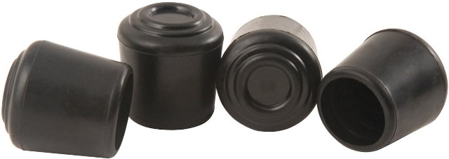 2 Count Rubber Chair Tips, Black - 1.25 In.