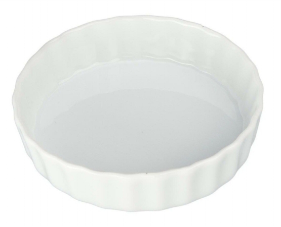 900075 4 Pack White Round Porcelain Quiche Dish, 4.75 In.