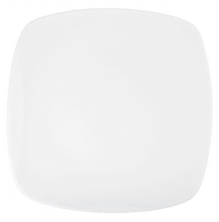 904711 10 In. White Square Porcelain Dinner Plates 4 Count, Pack Of 4