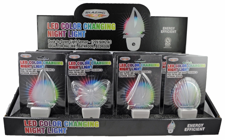702234 Led Color Changing Night Light Assorted Styles, Pack Of 16