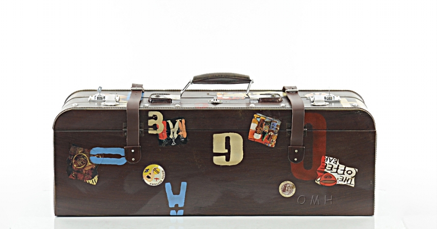 Aj047 Vintage Suitcase, 11.5 X 8 X 30 In.