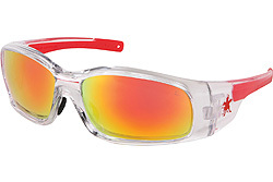 135-sr14r Swagger Safety Glasses Clear Frame With Fire Mirror Lens
