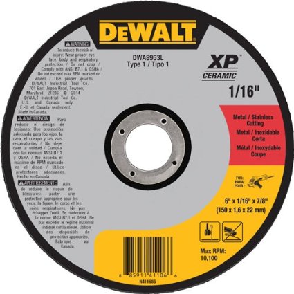 115-dwa8953l 6 X 0.06 X 0.87 In. Ceramic Type 1 Metal & Stainless Cutting Wheel