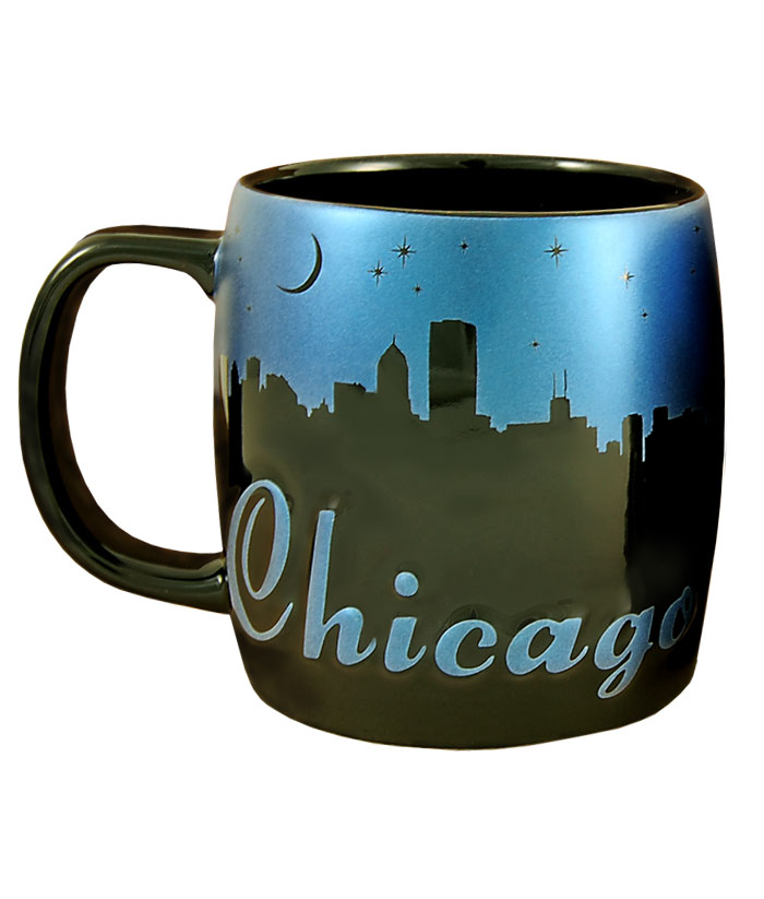 Smchi06 Chicago 22 Oz Night Sky Silhouette Mug
