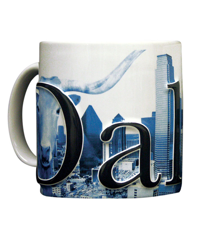 Smdal01 Dallas 18 Oz Duo Tone Blue Relief Mug