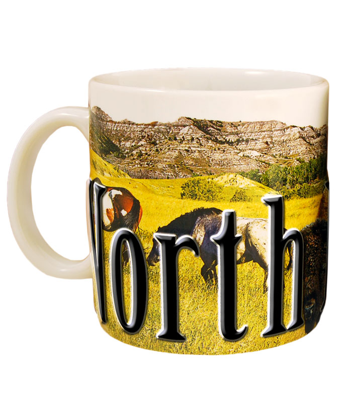 Smndk01 North Dakota 18 Oz Full Color Relief Mug
