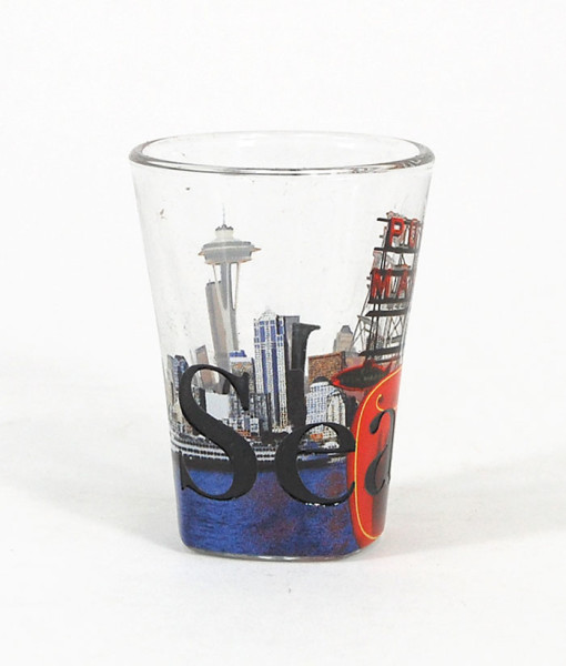 Sgsea01 Seattle Full Color Etched Shot Glass