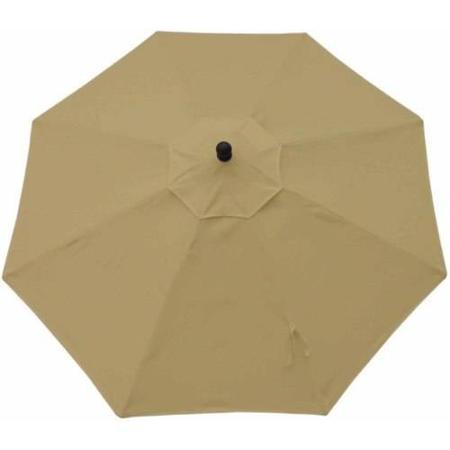 Um90rzsb1008 Resort 9 Ft. Market Umbrella With Windvent, Bronze Frame Finish - Canvas Heather Beige Sunbrella Fabric