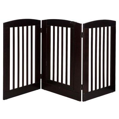 393602 3 Panel Large Expansion Pet Gate With Door, Cappuccino - 36 X 72 X 0.75 In.