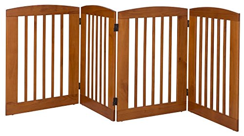 453606 4 Panel Large Expansion Pet Gate With Door, Chestnut - 36 X 96 X 0.75 In.