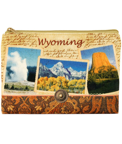 Zpwyo01 Wyoming Vintage Print Zip Pouch