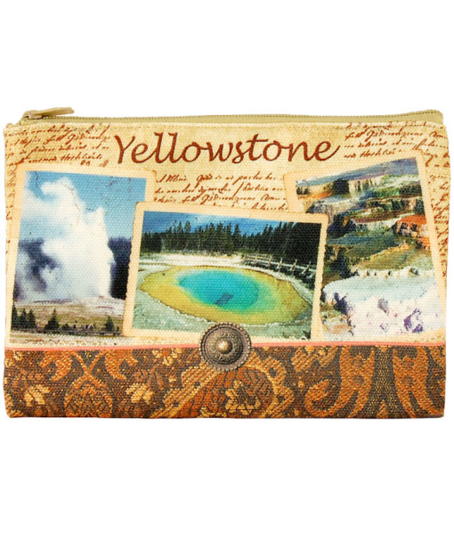 Zpyst01 Yellowstone Vintage Print Zip Pouch