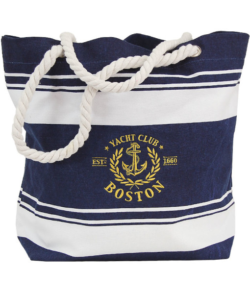 Ctbbos01 Boston Canvas Nautical Embroidered Tote Bag