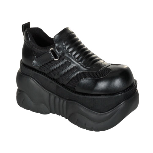 Demonia Boxer-05 4 Inch Platform Cyber Black Pump Shoes Size 10