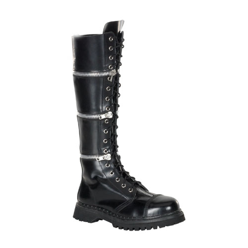 Demonia Revolver-I 17 Eyelets 3 Zipper Steel Toe... by Demonia