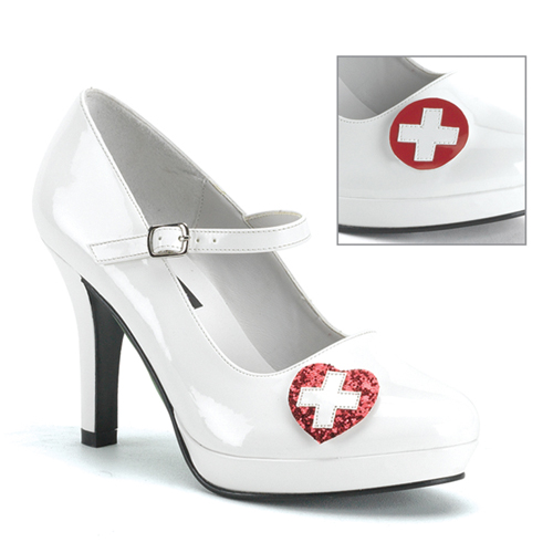 Funtasma Clinic23X Wide Width Nurse With Interchangeable Clips 4 Inch Size 10