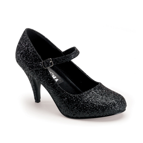 Funtasma Glinda50G Black Glitter Mary Jane Shoe 3 Inch Size 6