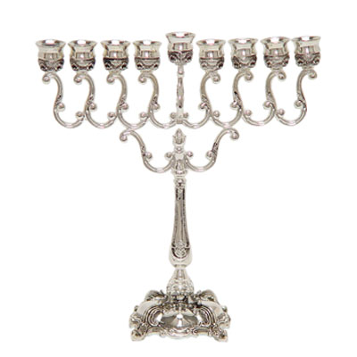 Alef Judaica M010 Joyrise Silver-Plated Menorah with Oil Cups