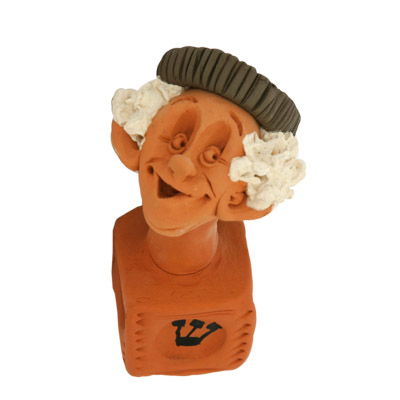 Alef Judaica DRABBI Clay Rabbis Face Dreidel