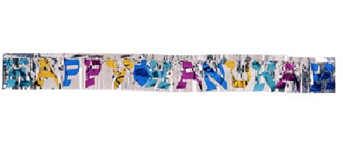 Alef Judaica D846 Silver Happy Hanukah Hanging Curtain Banner - Dozen