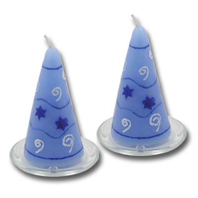 Alef Judaica HC842 Blue Cone Shaped Havdallah Candles