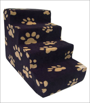 Best Pet Supplies ST2105S Pet Stairs in Beige Paws on Black with 5 Steps