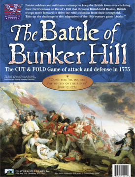Chatham Hill Games Battle Of Bunker Hill Paper Board Game