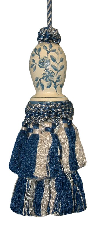 123 Creations C091B.6 Inch Toile-blue - hand painted Tassel