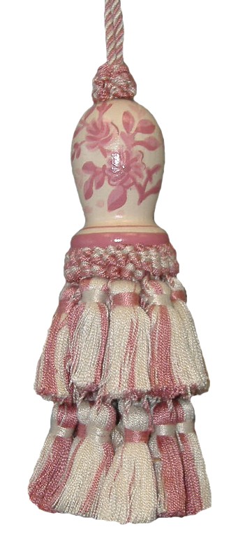 C091r.6 Inch Toile-rose - Hand Painted Tassel
