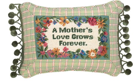 123 Creations C247.9x12 inch A Mothers Love Grows Petit Point Pillow - 100 Percent Wool