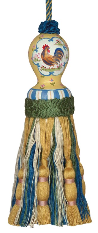 123 Creations C427.8 Inch Country Rooster - Yellow Hand Painted Tassel