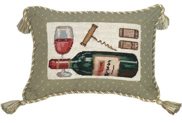 123 Creations C634.9x12 inch Wine Petit Point Pillow