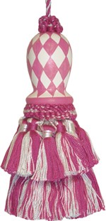 123 Creations CB047R-5.5 Inch Harlequin - Pink Hand Painted Tassel