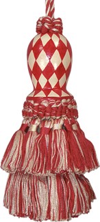 Cb047rd-5.5 Inch Harlequin - Red Hand Painted Tassel