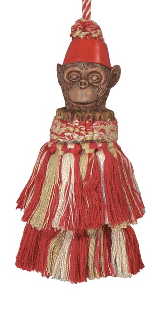123 Creations CB072-7 Inch Monkey - Dark Red Tassel